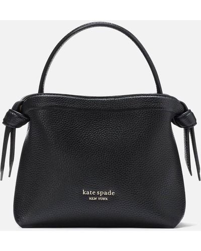 Kate Spade Knott Mini Pebbled Leather Crossbody Bag - Black