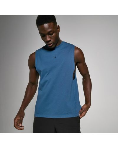 Mp Teo Washed Drop Armhole Tank Top - Blue