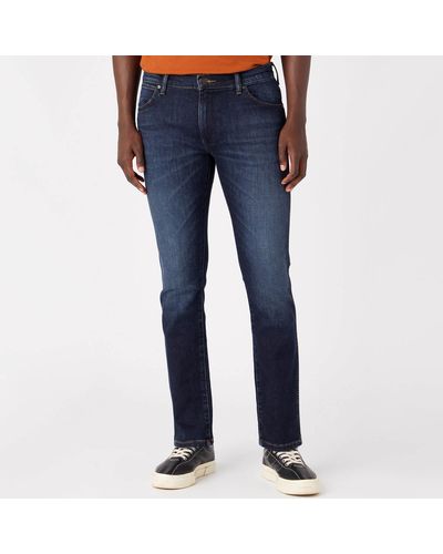 Wrangler Larston Slim Fit Washed Denim Jeans - Blue