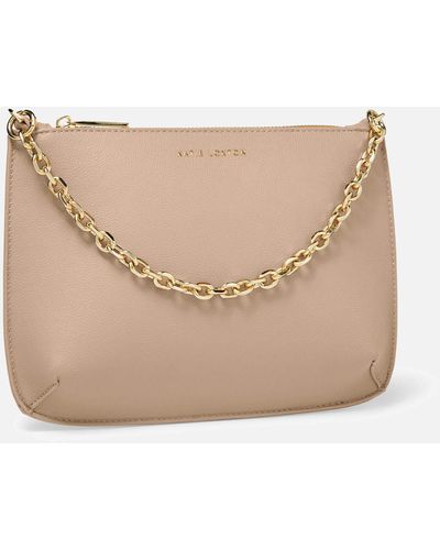 Katie Loxton Astrid Chain Vegan Leather Clutch Bag - Natural