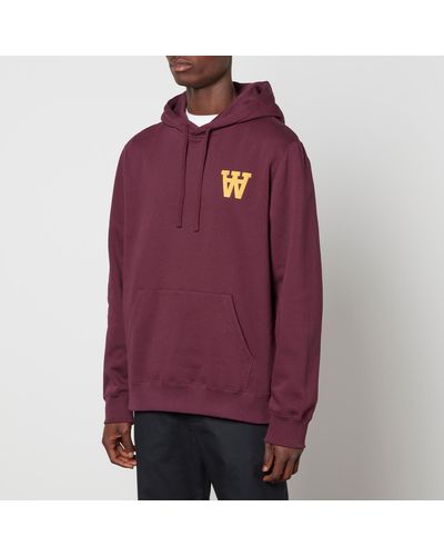 WOOD WOOD Ian Double A Cotton-jersey Hoodie - Red