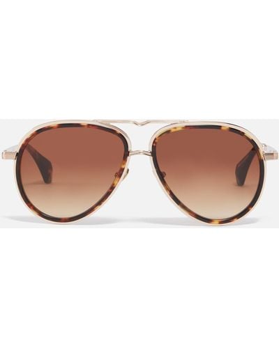 Vivienne Westwood Cale Metal Aviator Sunglasses - Brown