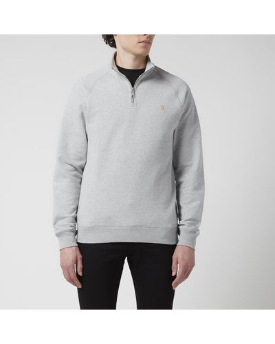 Farah Jim Quarter Zip Sweatshirt - Grey