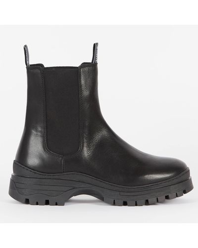 Barbour Copello Leather Chelsea Boots - Black