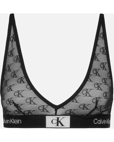 Calvin Klein Conscious Stretch-Cotton Blend Jersey Bralette - Schwarz