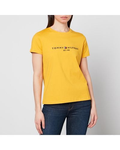 Tommy Hilfiger Logo-embellished Cotton-jersey T-shirt - Yellow