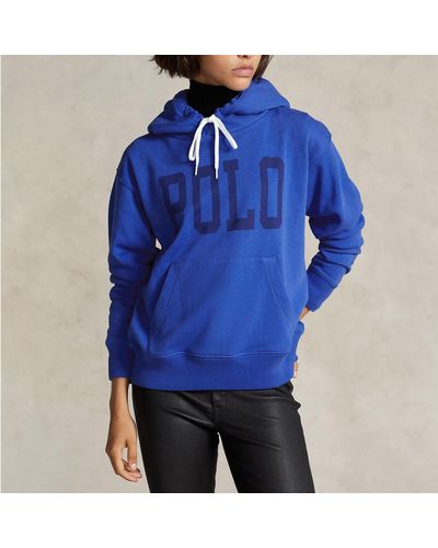 Polo Ralph Lauren Logo Cotton-Blend Hoodie - Blau