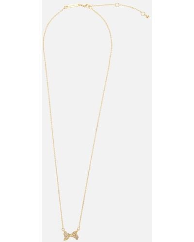 Ted Baker Barsie Gold-plated Bow Pendant Necklace - White