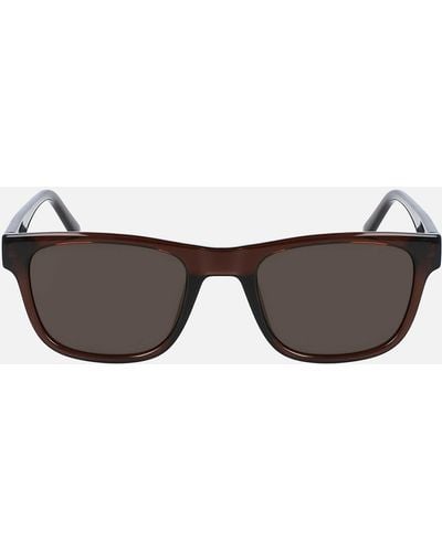 Calvin Klein Injected Ck Logo Acetate D-frame Sunglasses - Gray