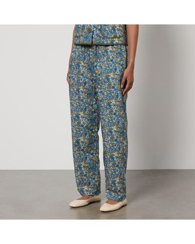 Lolly's Laundry Bill Floral-print Cotton Trousers - Blue