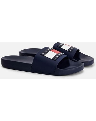 Tommy Hilfiger Rubber Slide Sandals - Blue