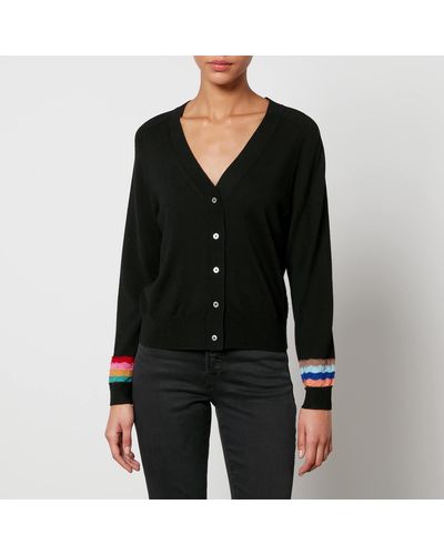 PS by Paul Smith Swirl Cuffed Knitted Cardigan - Black