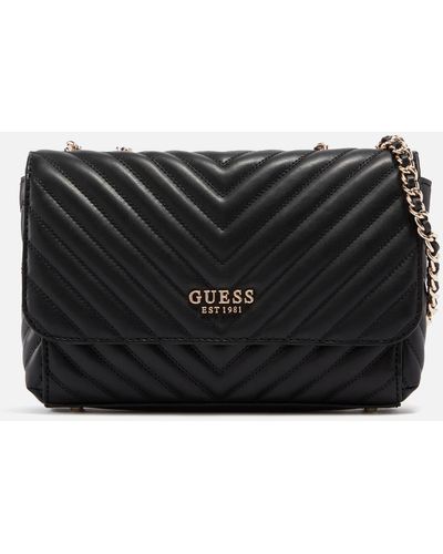 Guess Keillah Quilted Faux Leather Bag - Black