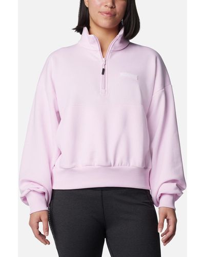 Columbia Marble Canyontm French Terry Stretch-jersey Quarter-zip Sweatshirt - Purple