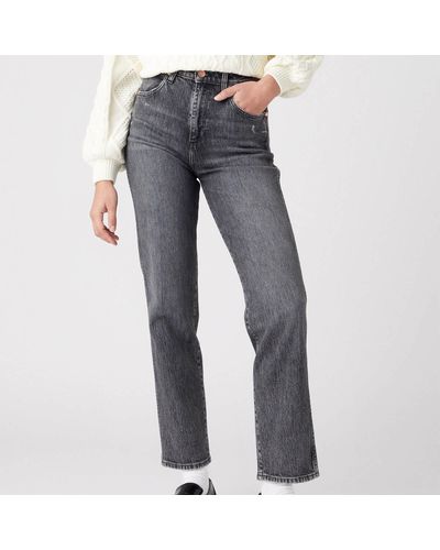Wrangler Mom Straight Denim-blend Jeans - Brown