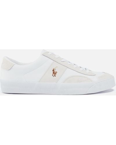 Polo Ralph Lauren Sayer Canvas And Suede Sneakers - White