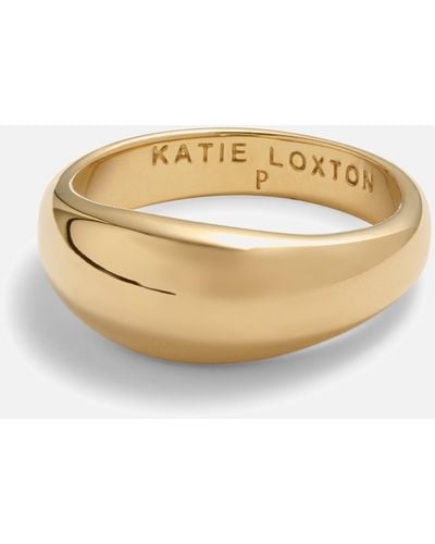 Katie Loxton Aura 18-karat Gold-plated Dome Ring - Metallic