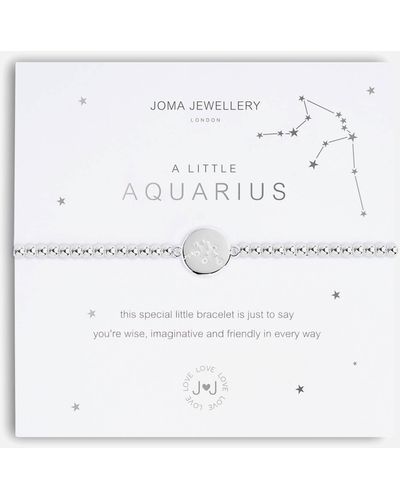 Joma Jewellery A Little Aquarius Silver Bracelet Stretch - White