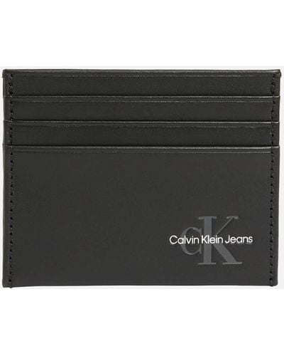 Calvin Klein Monogram Leather Cardholder - Schwarz