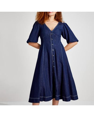 Kate Spade Denim Button-front Dress - Blue