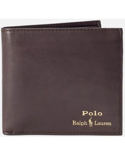 Polo Ralph Lauren Smooth Leather Bifold Coin Wallet - Purple