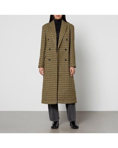 ALIGNE Kennedy Checked Twill Double-breasted Coat - Green