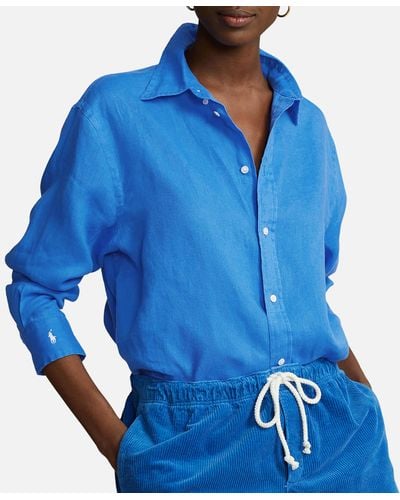 Polo Ralph Lauren Long Sleeve Linen Shirt - Blue
