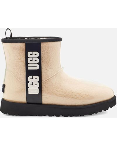 UGG Classic Clear Mini Waterproof Perspex And Faux Shearling Boots - Black