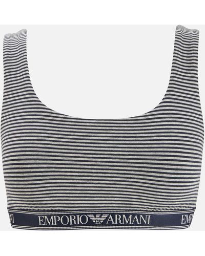 Emporio Armani logo-jacquard Triangle Bralette - Farfetch