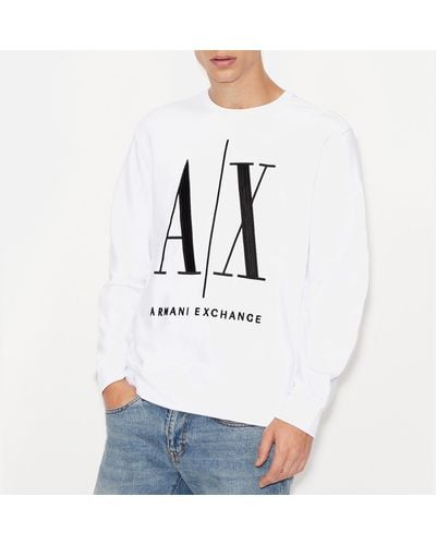 Armani Exchange Logo Cotton Sweatshirt - White