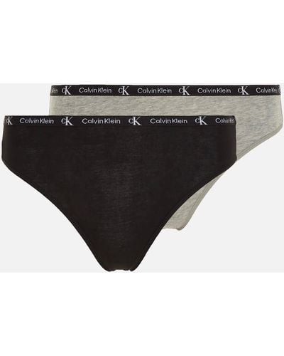 Calvin Klein Ck 1996 Two-pack Cotton-blend Bikini Briefs - Black