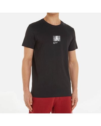 Calvin Klein Landscape Graphic Cotton T-Shirt - Schwarz