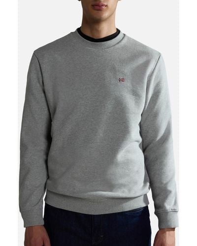Napapijri Balis Crew Cotton-blend Sweatshirt - Gray
