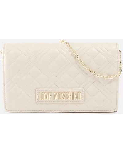 Love Moschino Borsa Quilted Faux Leather Crossbody Bag - Natural