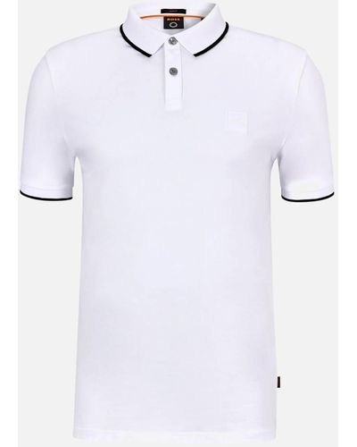 BOSS Passertip Polo Shirt - White