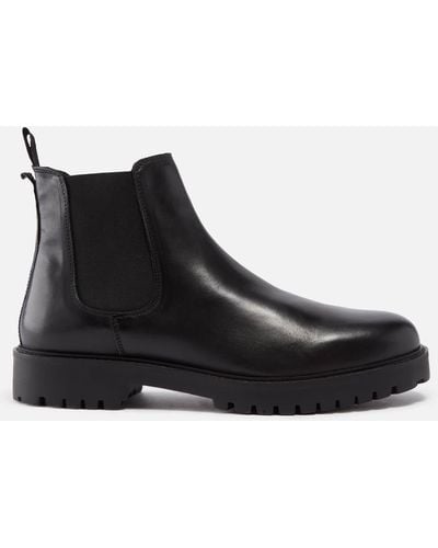 Walk London Sean Leather Chelsea Boots - Black