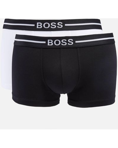 BOSS by HUGO BOSS Three-pack Cotton-blend Stretch-jersey Boxer Briefs - Black