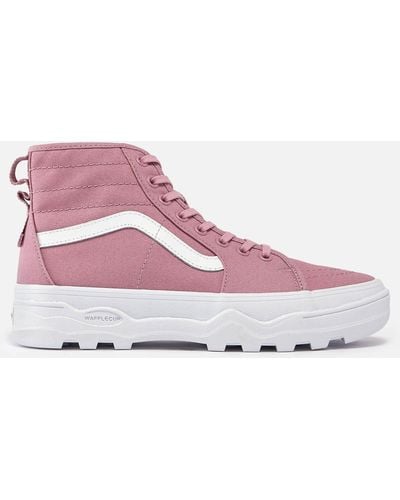 Vans Sentry Sk8-hi Suede And Canvas-blend Trainers - Pink