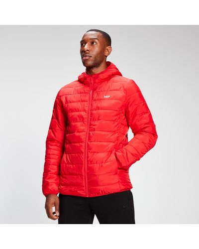Mp Lightweight Hooded Packable Puffer Jacket - Red