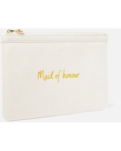 Katie Loxton Bridal Embroidered Maid Of Honor Canvas Pouch - White