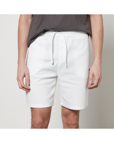 BOSS Cotton Waffle-jersey Shorts - White