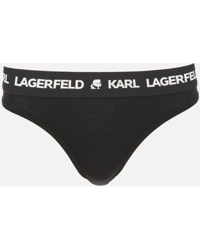 Karl Lagerfeld Logo Thong - Black