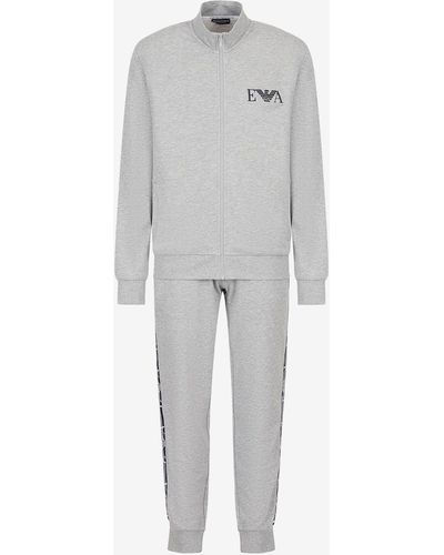 Emporio Armani Iconic Cotton-blend Jersey Tracksuit - Gray