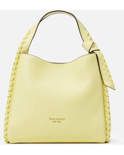 Kate Spade Knott Whipstitched Pebbled Leather Medium Cross Body Bag - Yellow
