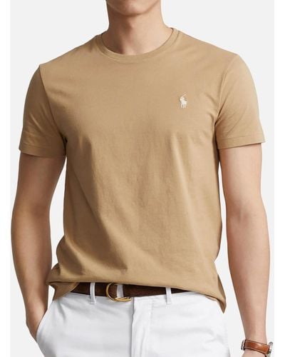 Polo Ralph Lauren Custom Slim Fit Cotton T-Shirt - Natural