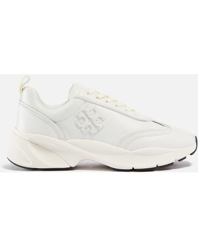 Tory Burch Good Luck Leather Running Style Trainers - White