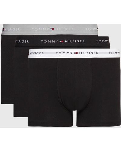 Tommy Hilfiger Three-pack Stretch-cotton Boxer Trunks - Black