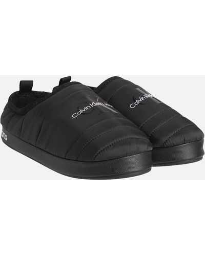 Calvin Klein Quilted Shell Home Slippers - Black