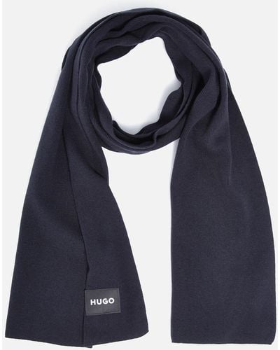 HUGO Zevon Knitted Scarf - Blue