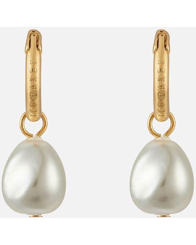 Ted Baker Periaa Gold-tone And Faux Pearl Hoop Earrings - White